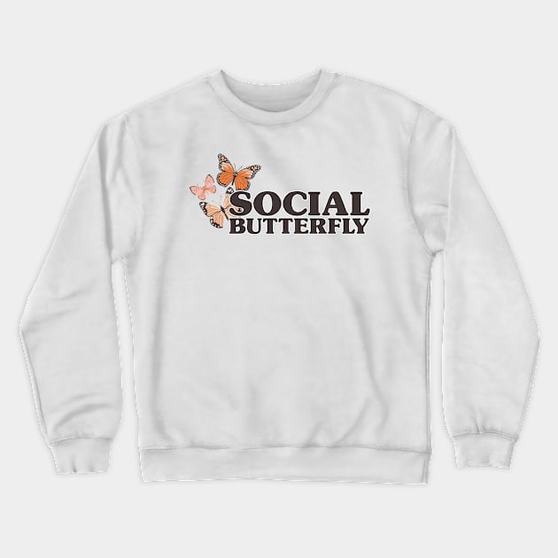 Social Butterfly Crewneck Sweatshirt by andrealauren